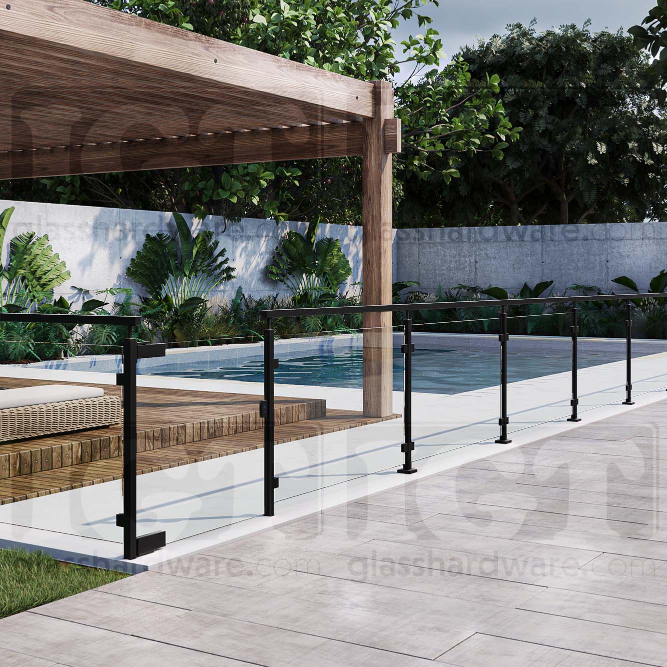 42" Square Blank Post - Matte Black - Image 2