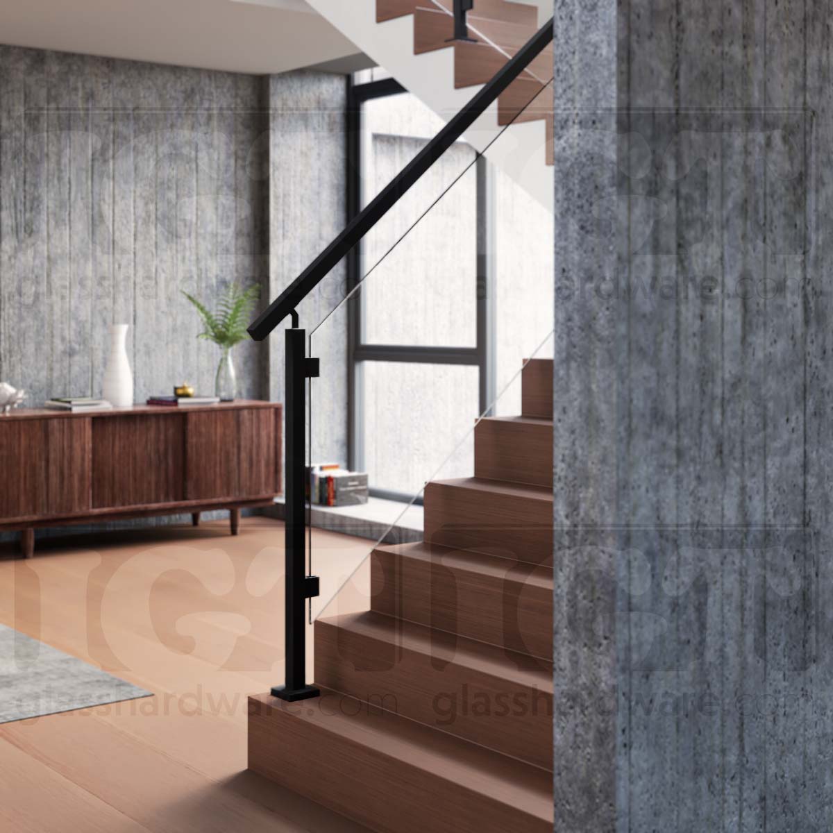 42" Square Blank Post - Matte Black - Image 4