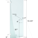 28″ x 71-5/8″ (6″Pull) 3/8″ Shower Door Clr. Tempered Glass – (Shatter Film+)