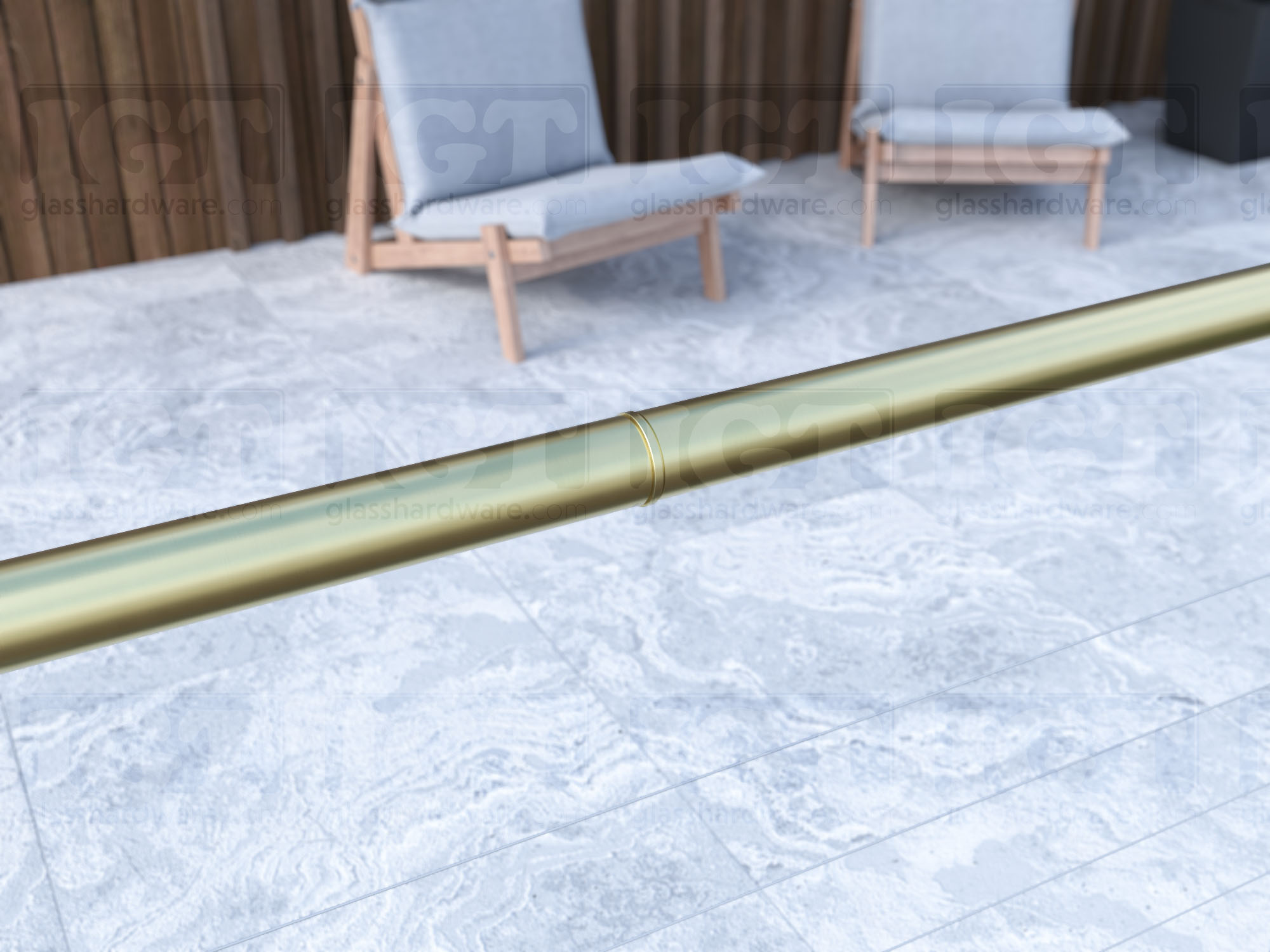 Round Fitting Connector For Tube 1-2/3" D. S.S316 - Gold Brushed - Image 5