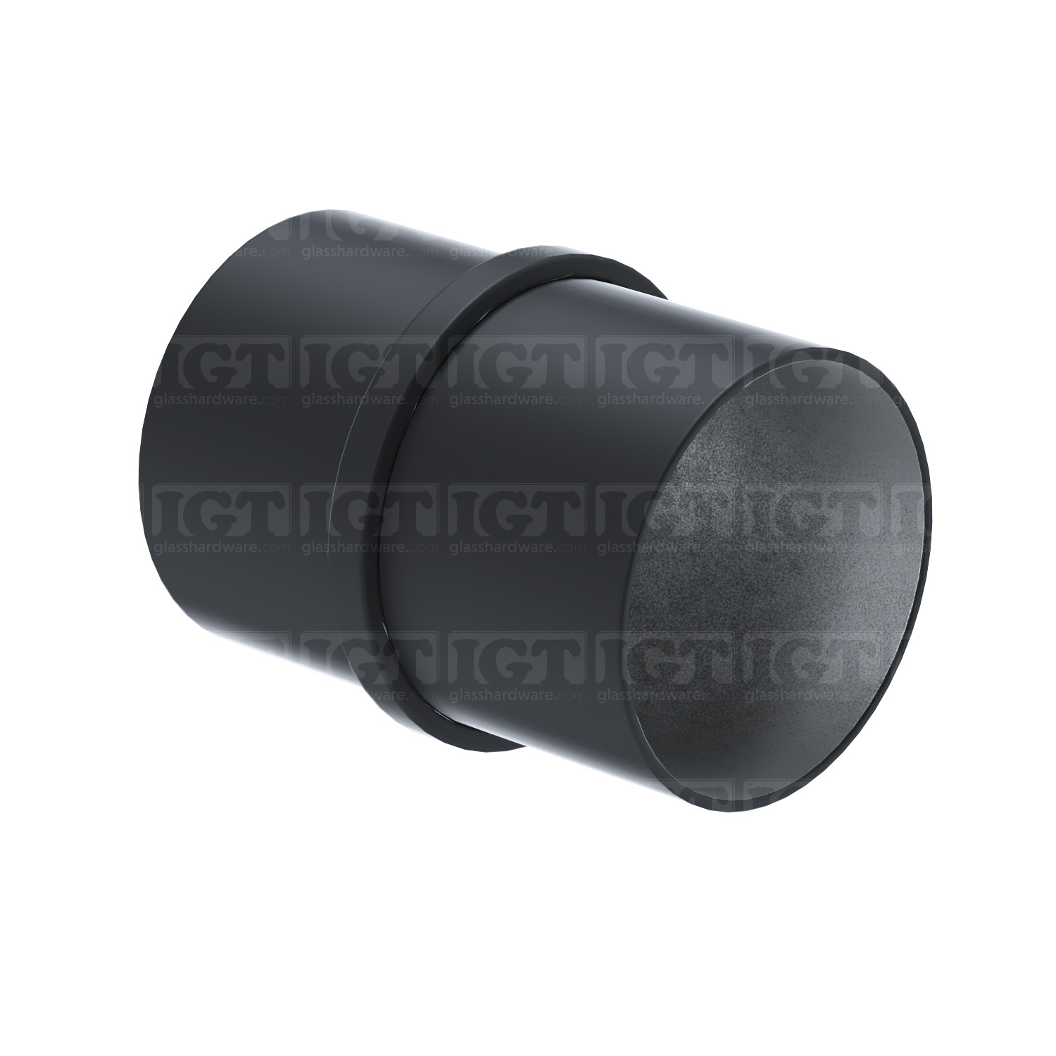 Round Fitting Connector For Tube 1-2/3" D. S.S316 - Matte Black