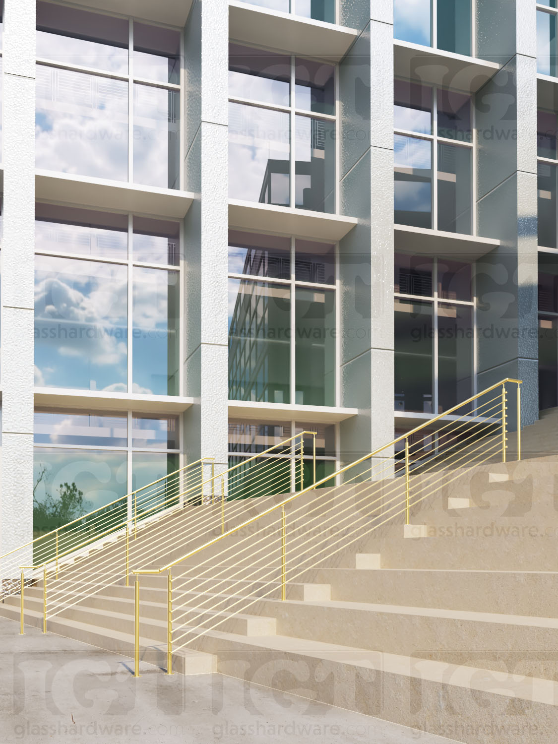 Adjustable Connector for Round Handrail - Gold Brushed - Image 5