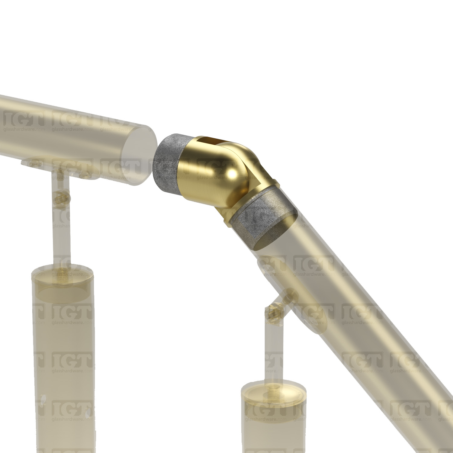 Adjustable Connector for Round Handrail - Gold Brushed - Image 6