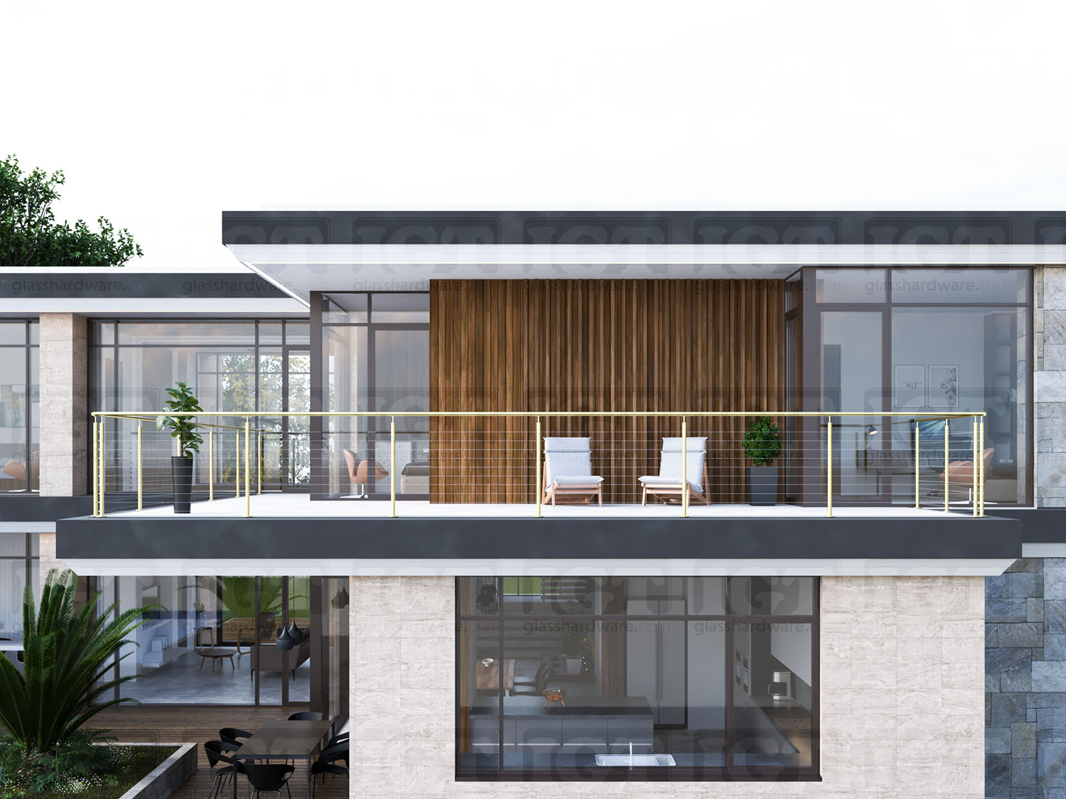 End Cap for Round Handrail - Gold Brushed - Image 5