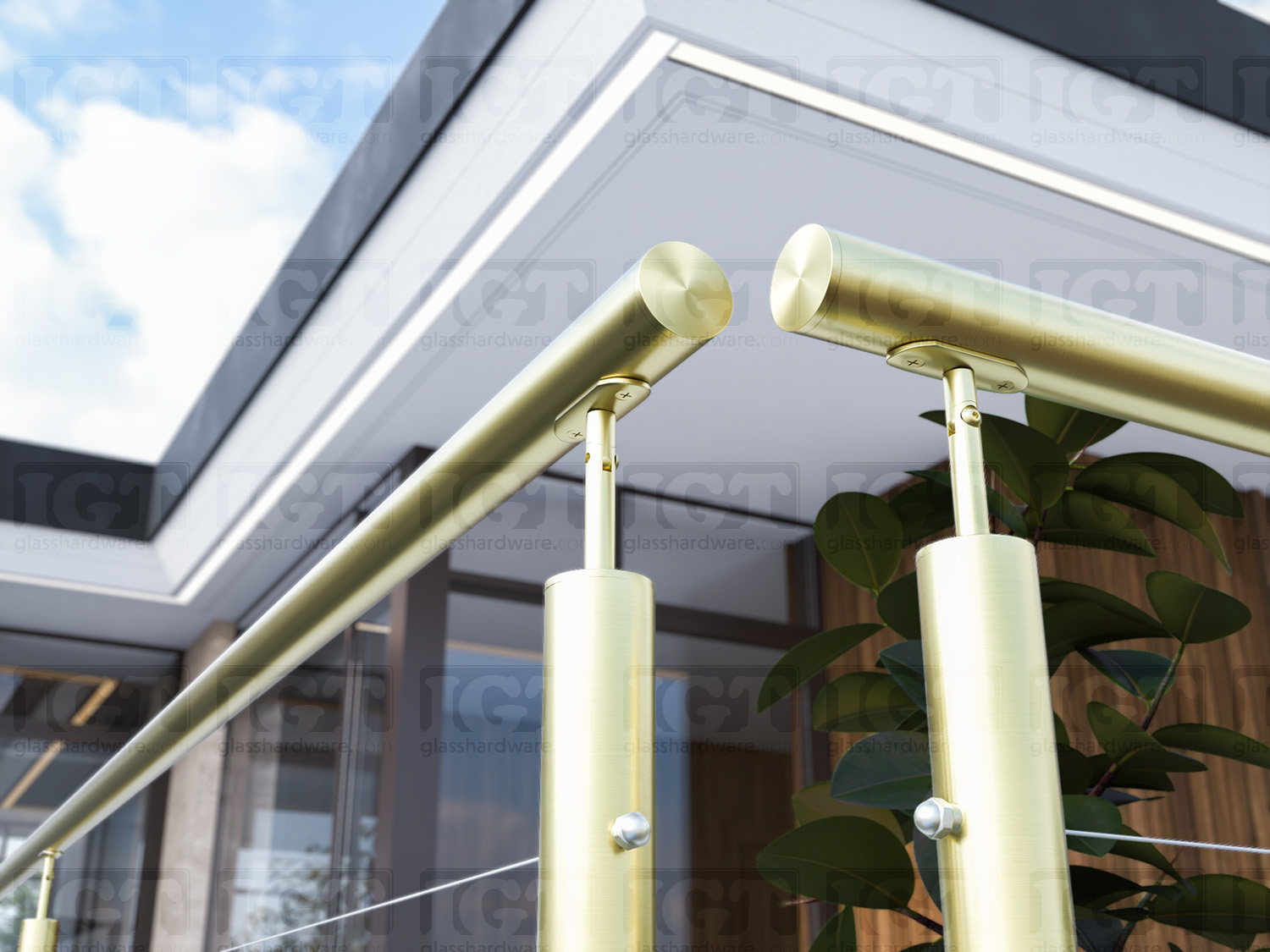 End Cap for Round Handrail - Gold Brushed - Image 4