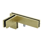 IGT Transom/Sidelite Patch Fitting With Right-hand Support Fin – Gold Brushed