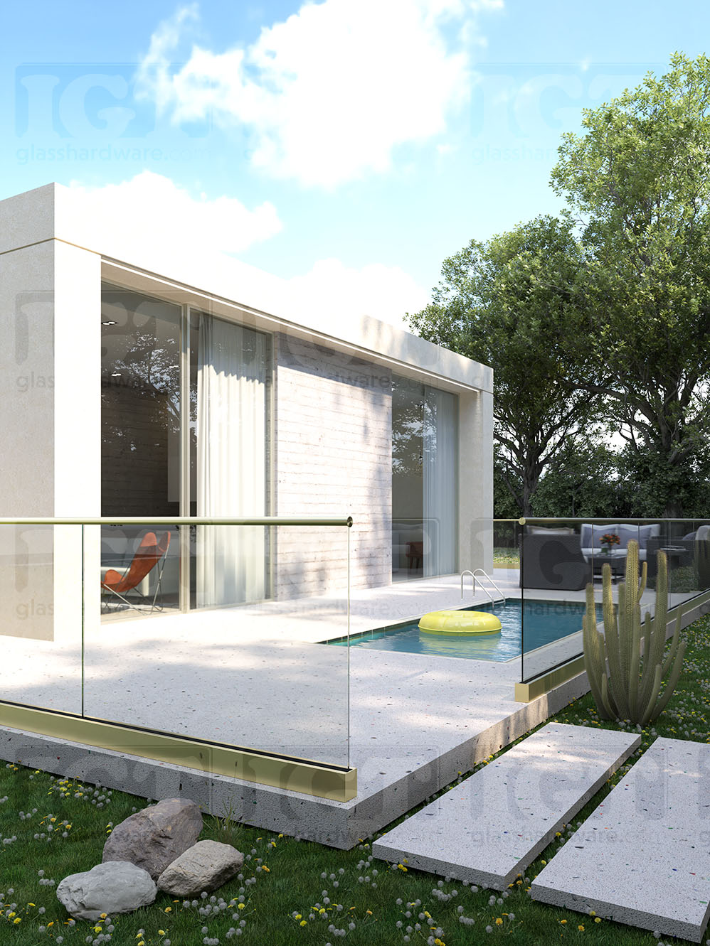 End Cap for Round Cap Rail - Gold Brushed - Image 2