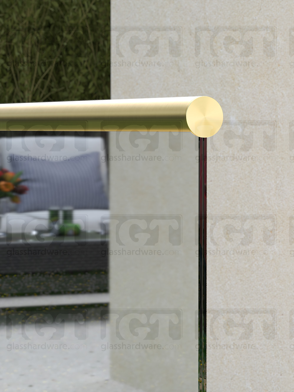 End Cap for Round Cap Rail - Gold Brushed - Image 3