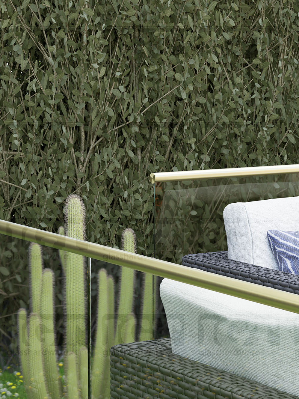 End Cap for Round Cap Rail - Gold Brushed - Image 4