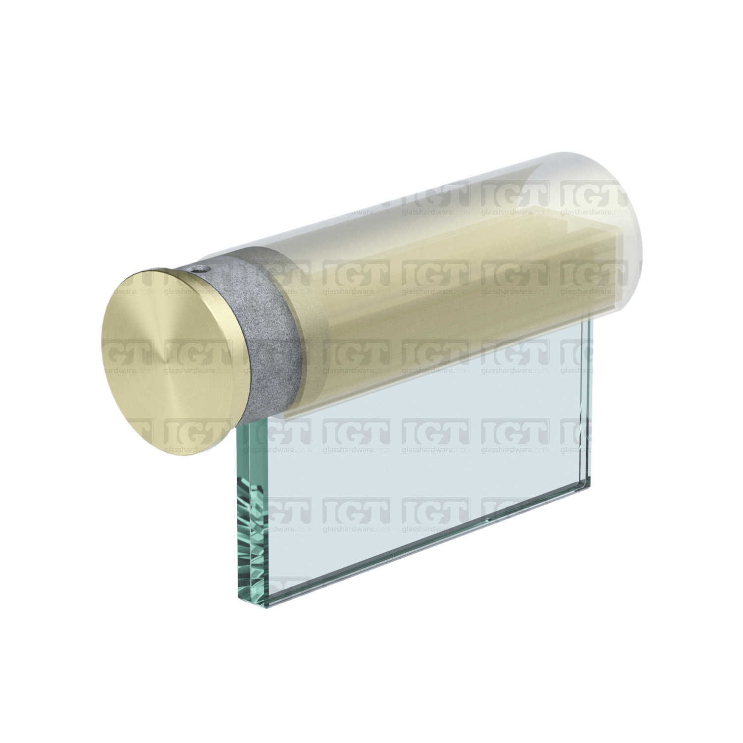 End Cap for Round Cap Rail - Gold Brushed - Image 6