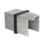 Square 180 Deg. Connector For Slotted Tube 1-9/16″ S.S316 – Matte Black