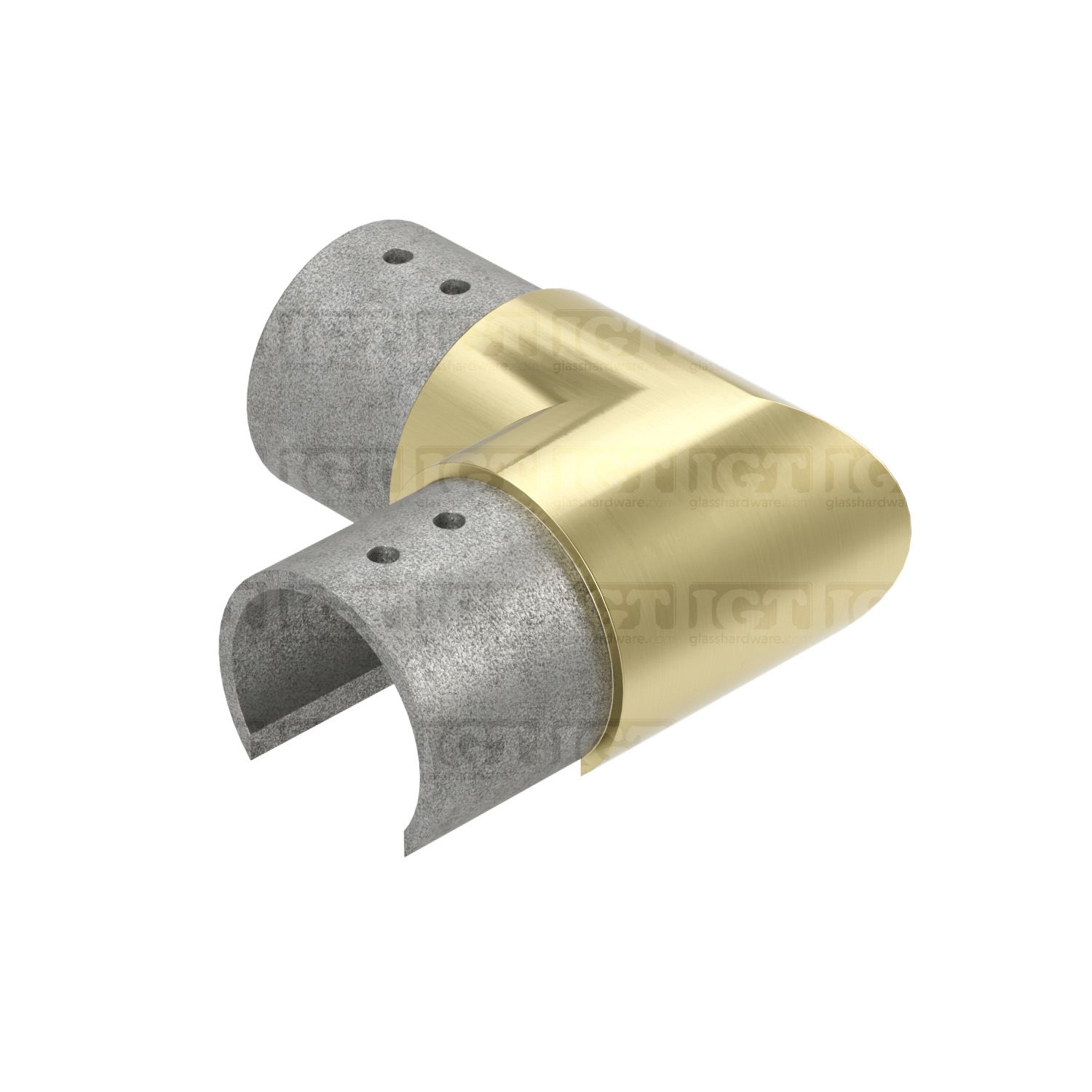 90 Deg. Connector For Slotted Tube 1-5/8" D. S.S316 - Gold Brushed