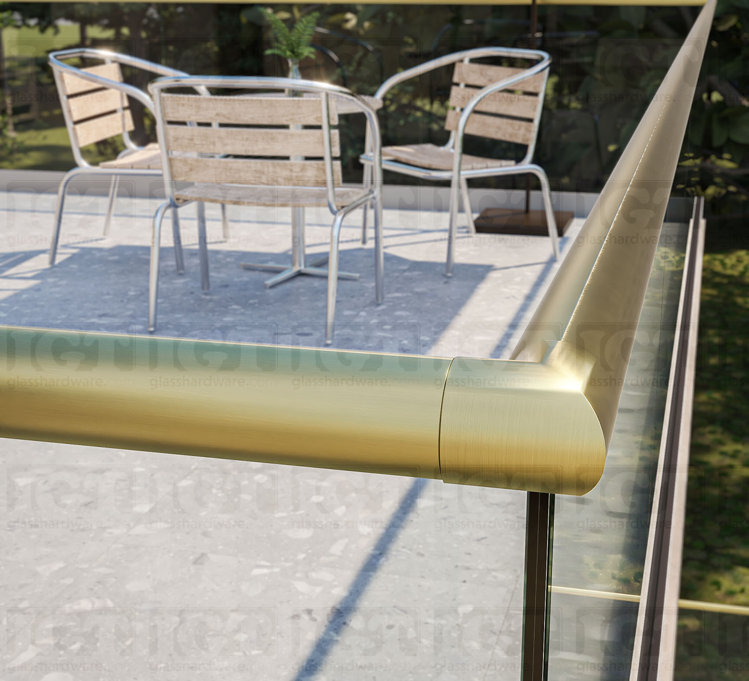 90 Deg. Connector For Slotted Tube 1-5/8" D. S.S316 - Gold Brushed - Image 4