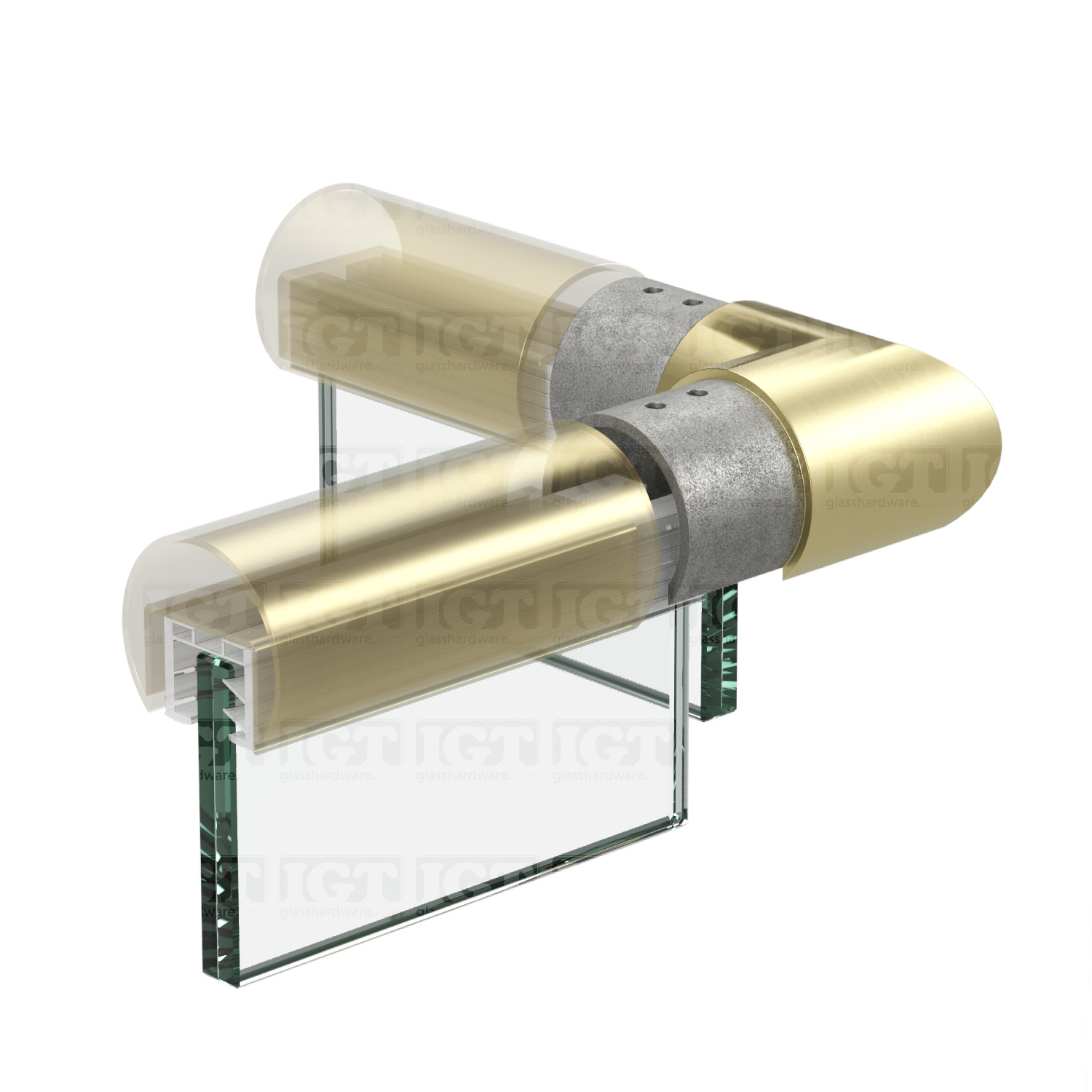 90 Deg. Connector For Slotted Tube 1-5/8" D. S.S316 - Gold Brushed - Image 6