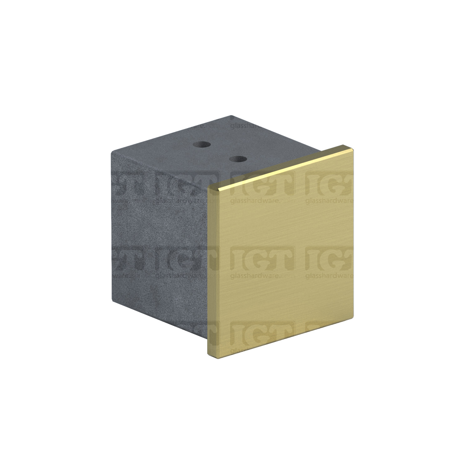 End Cap for Square Cap Rail - Gold Brushed