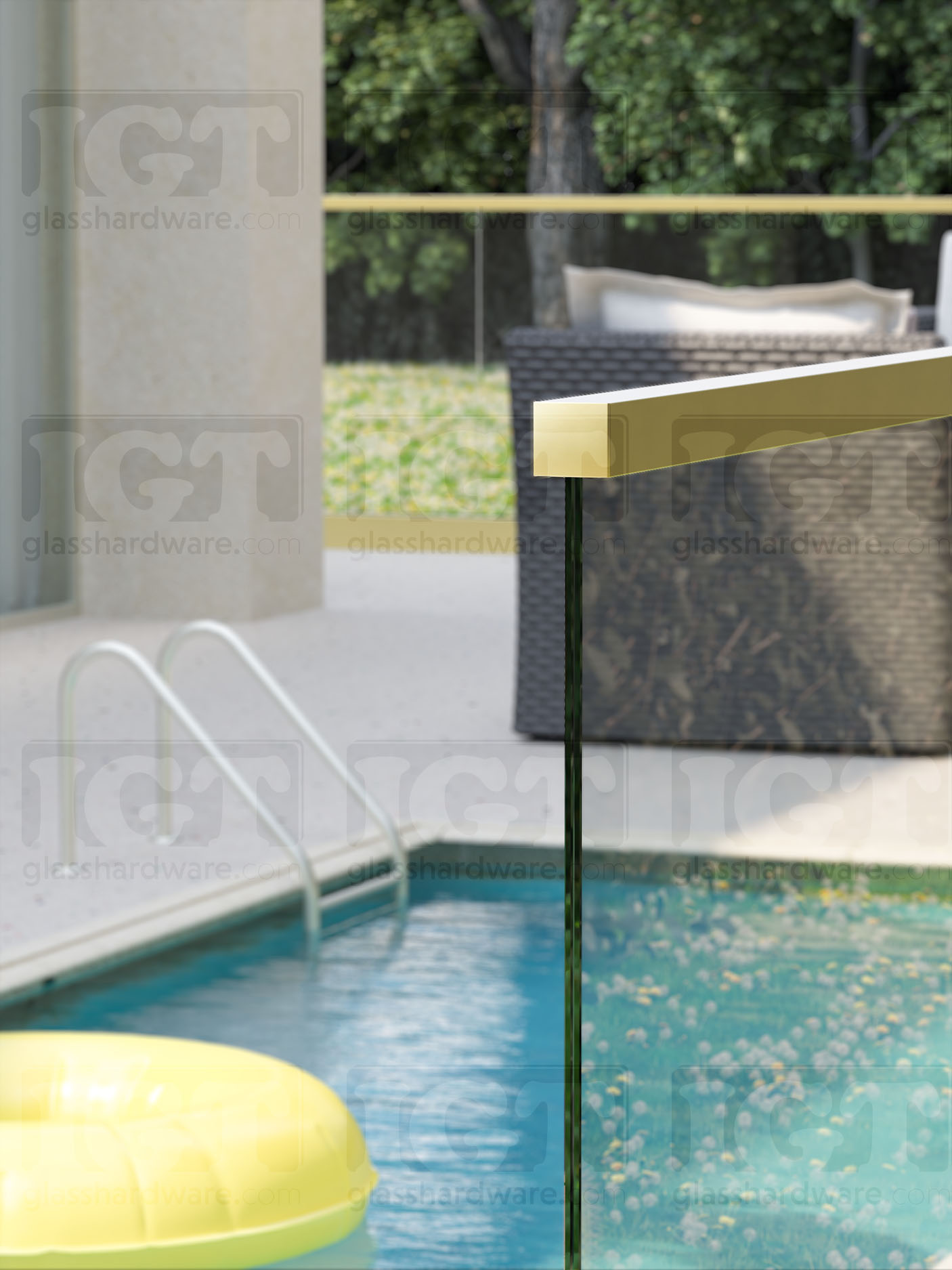 End Cap for Square Cap Rail - Gold Brushed - Image 4