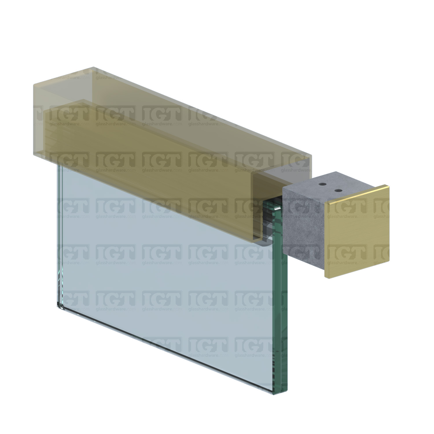 End Cap for Square Cap Rail - Gold Brushed - Image 5