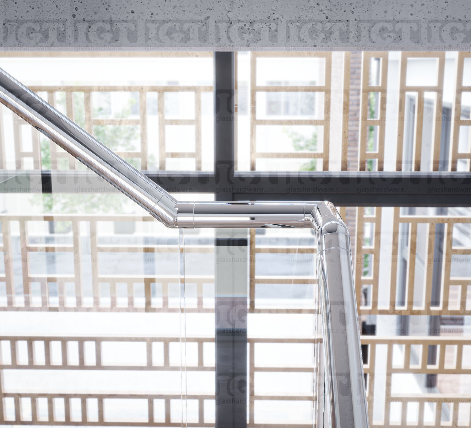 25-55 Deg. Articulated Angle Connector For Slotted Round Tube. - Polished Stainless - Image 2