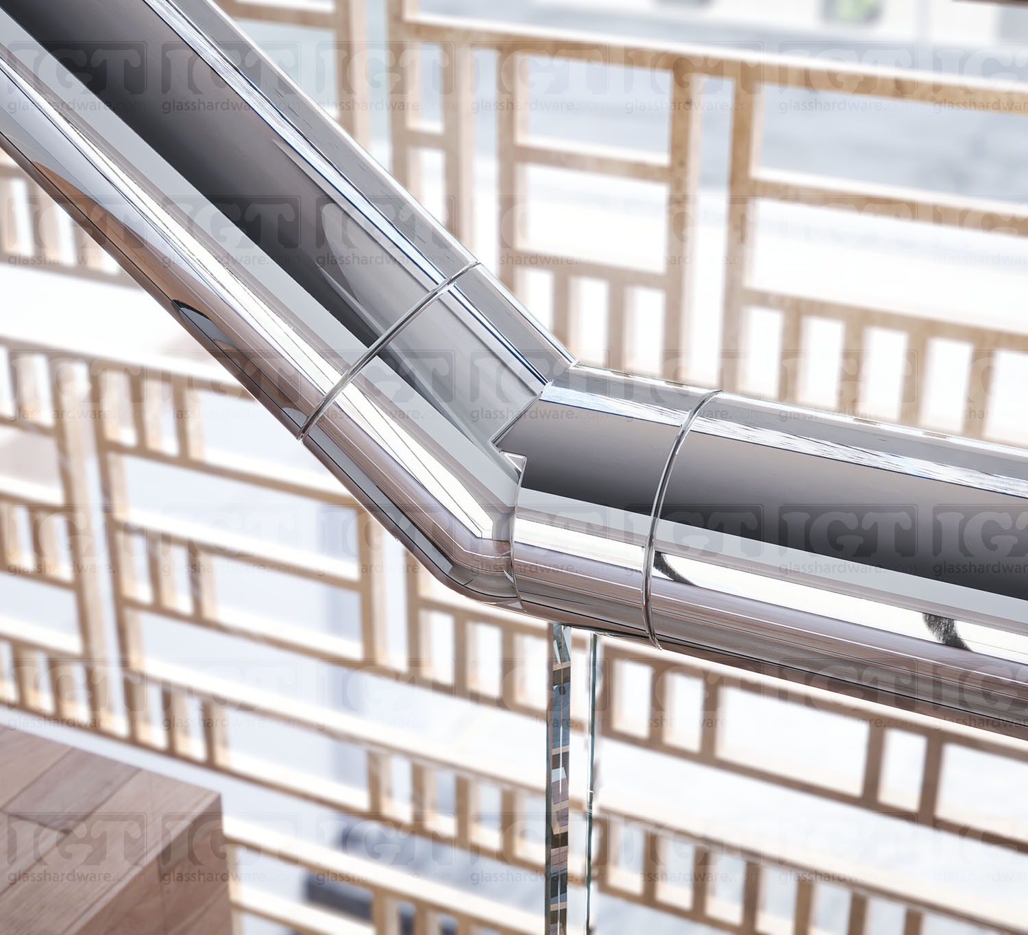 25-55 Deg. Articulated Angle Connector For Slotted Round Tube. - Polished Stainless - Image 3