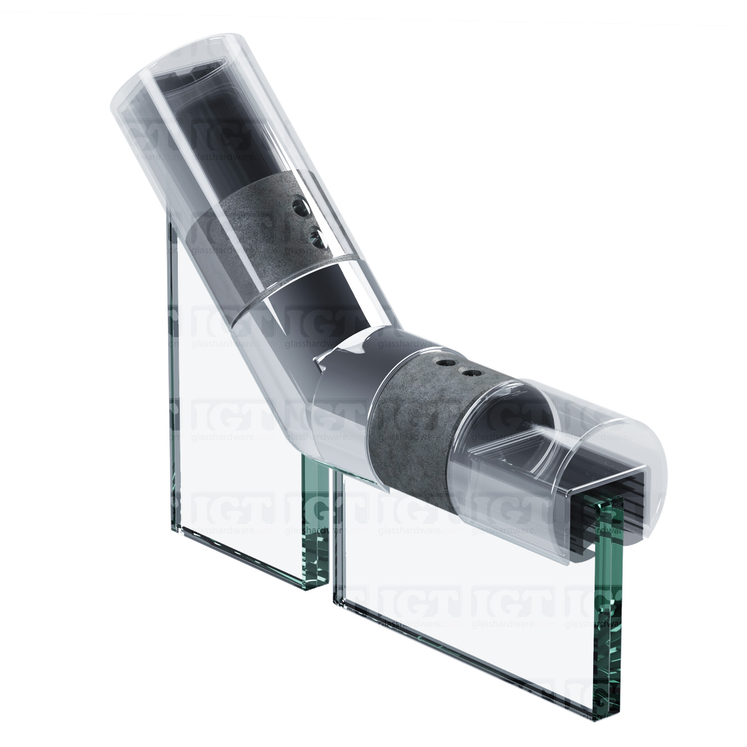 25-55 Deg. Articulated Angle Connector For Slotted Round Tube. - Polished Stainless - Image 6