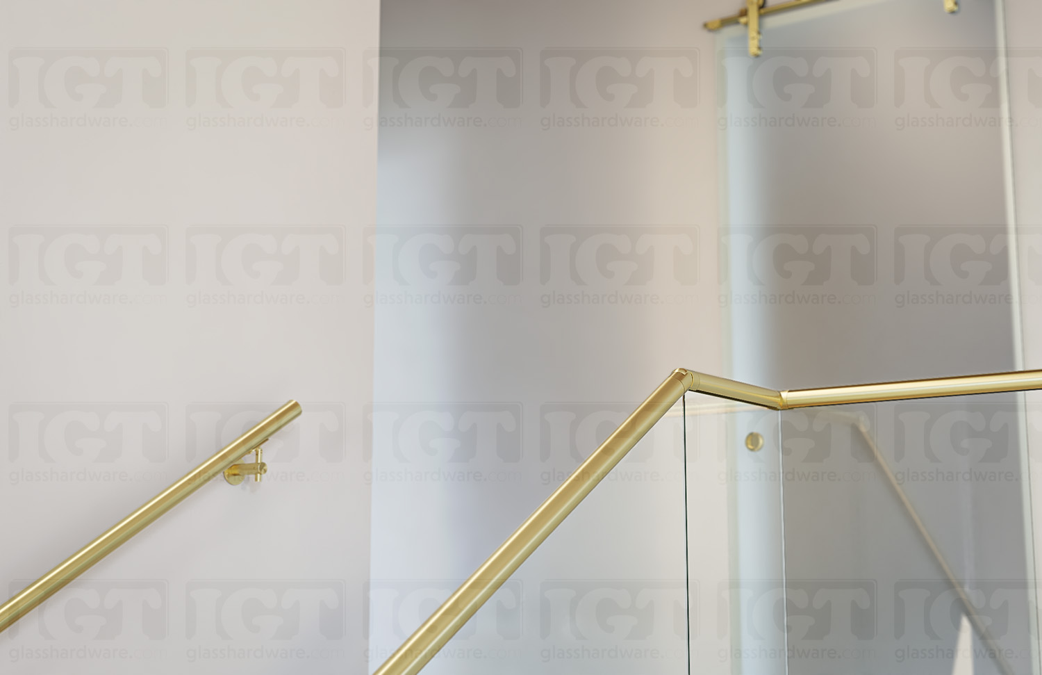55 Degree Articulated Connector for Round Cap Rail - Gold Brushed - Image 4