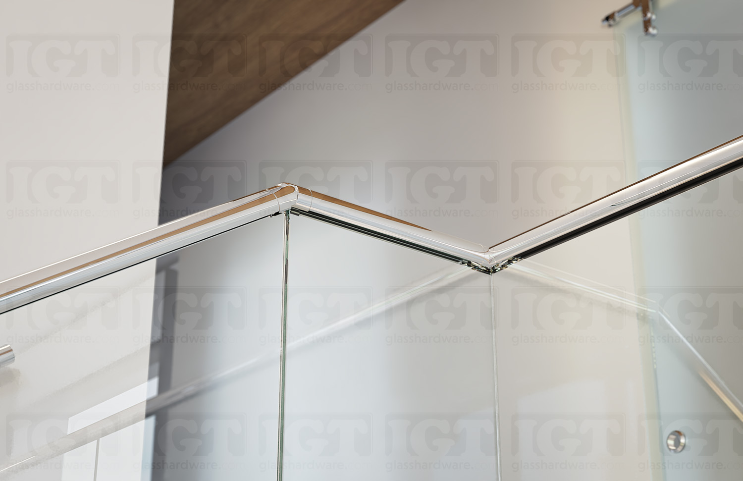 55 Degree Articulated Connector for Round Cap Rail - Polished Stainless - Image 3