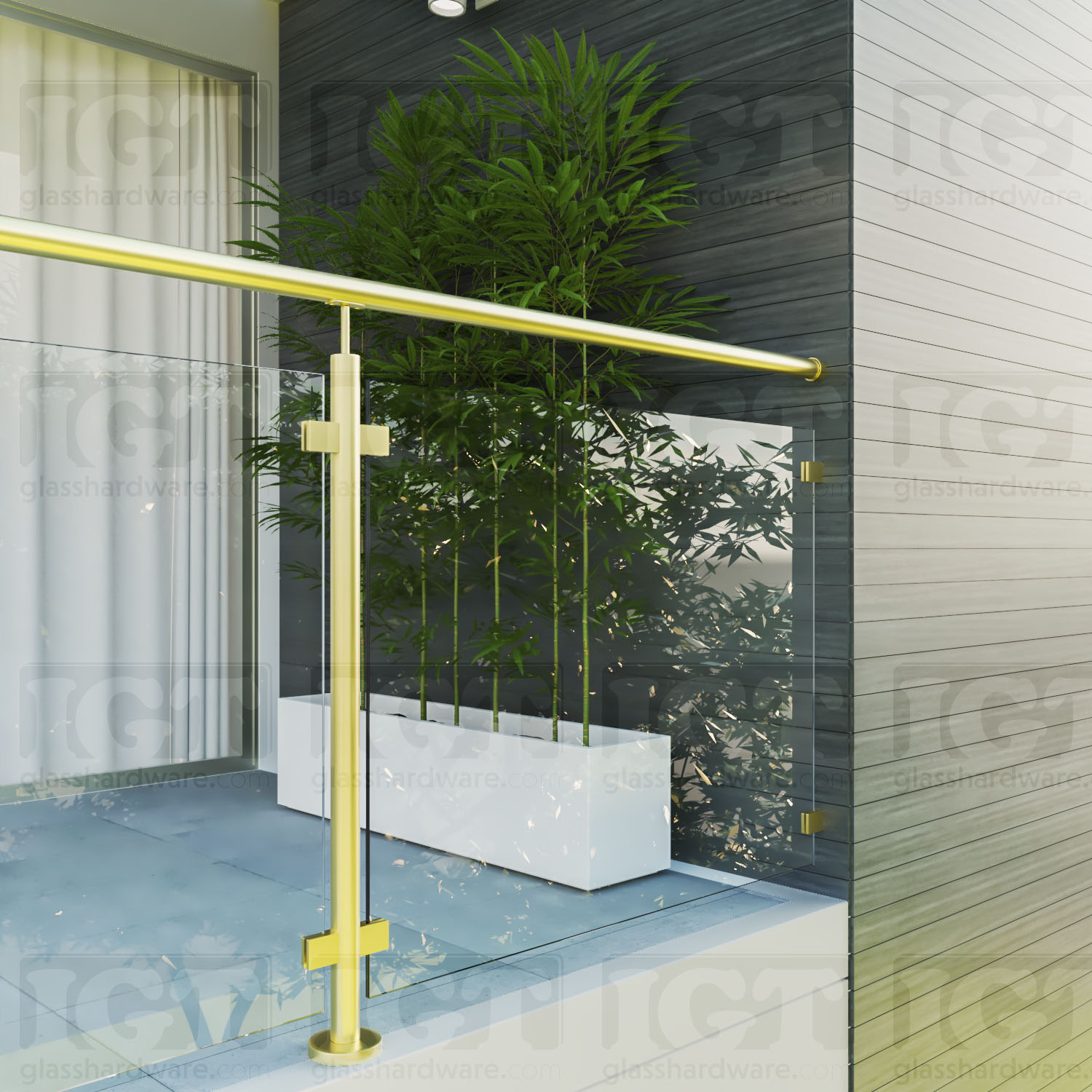 Wall Anchorage for Round Handrail - Gold Brushed - Image 5