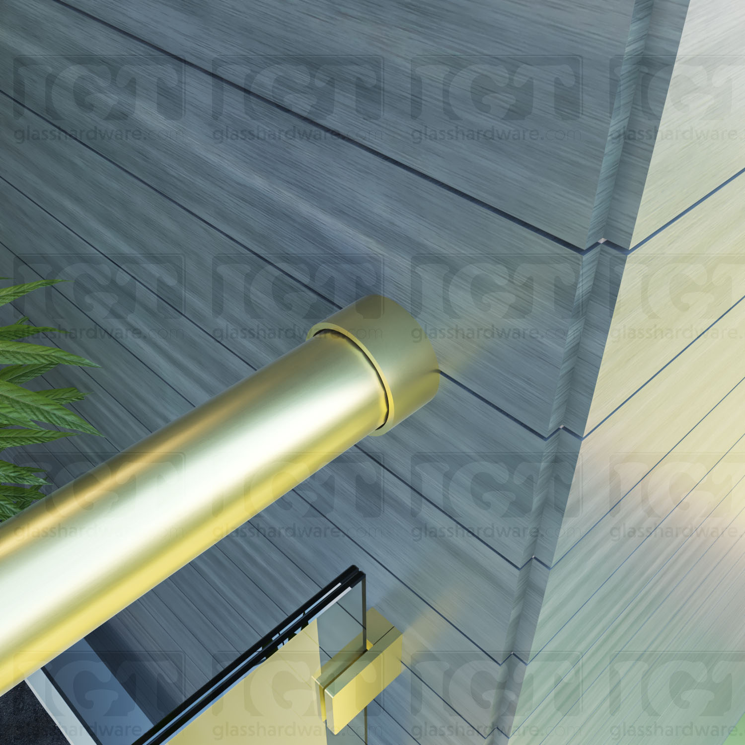 Wall Anchorage for Round Handrail - Gold Brushed - Image 3