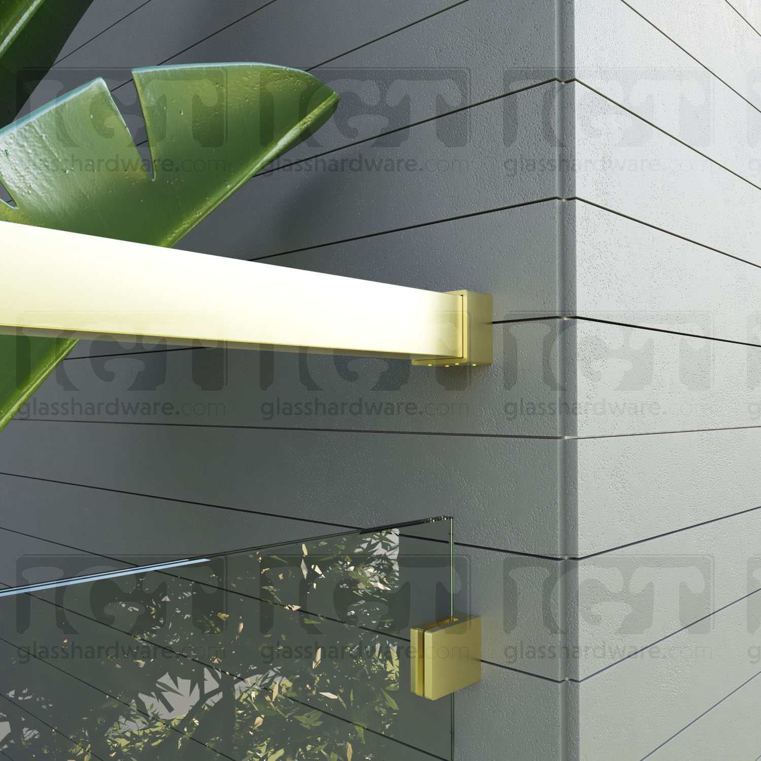 Wall Anchorage for Square Handrail - Gold Brushed - Image 4