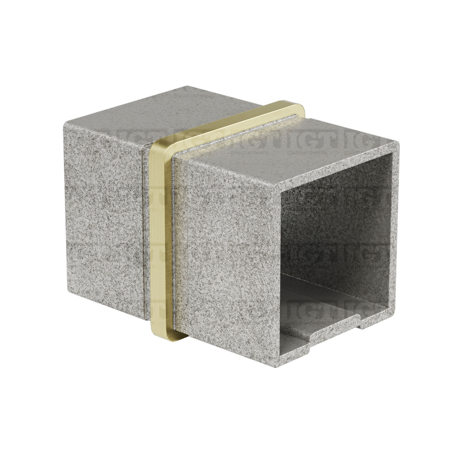 Square Fitting Connector For Square Tube 1-9/16".S.S316 - Gold Brushed