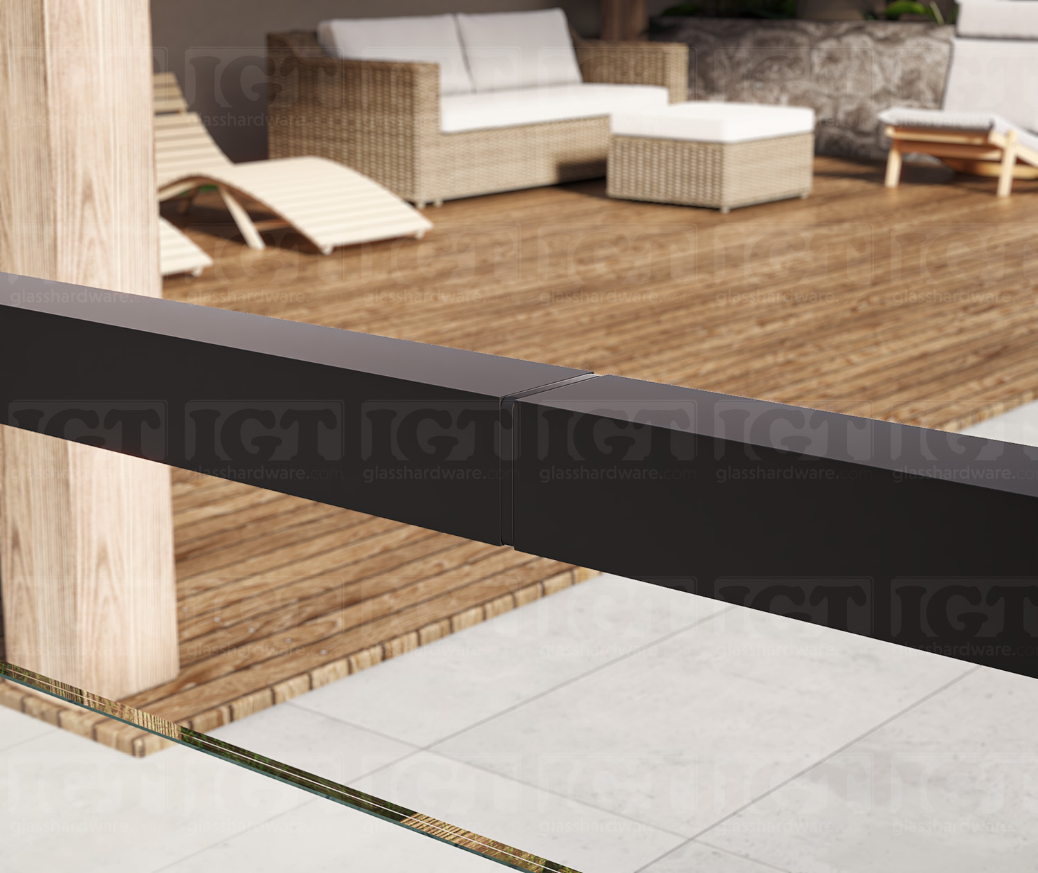 Square Fitting Connector For Square Tube 1-9/16".S.S316 - Matte Black - Image 4