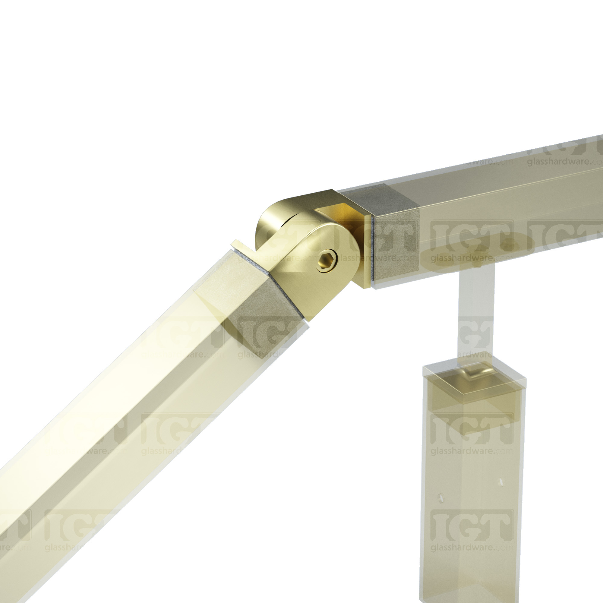 Square Adjustable Angle Connector for 1-9/16" Tube S.S316 - Gold Brushed - Image 6