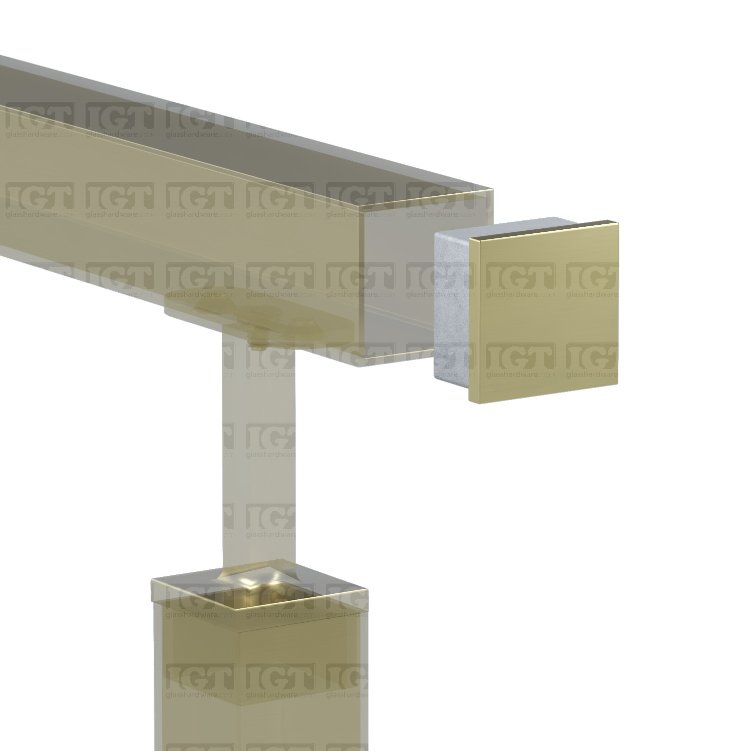 End Cap for Square Handrail - Gold Brushed - Image 6