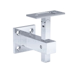 Square Wall Mount Adjustable Hand Rail Bracket – Polished Stainless