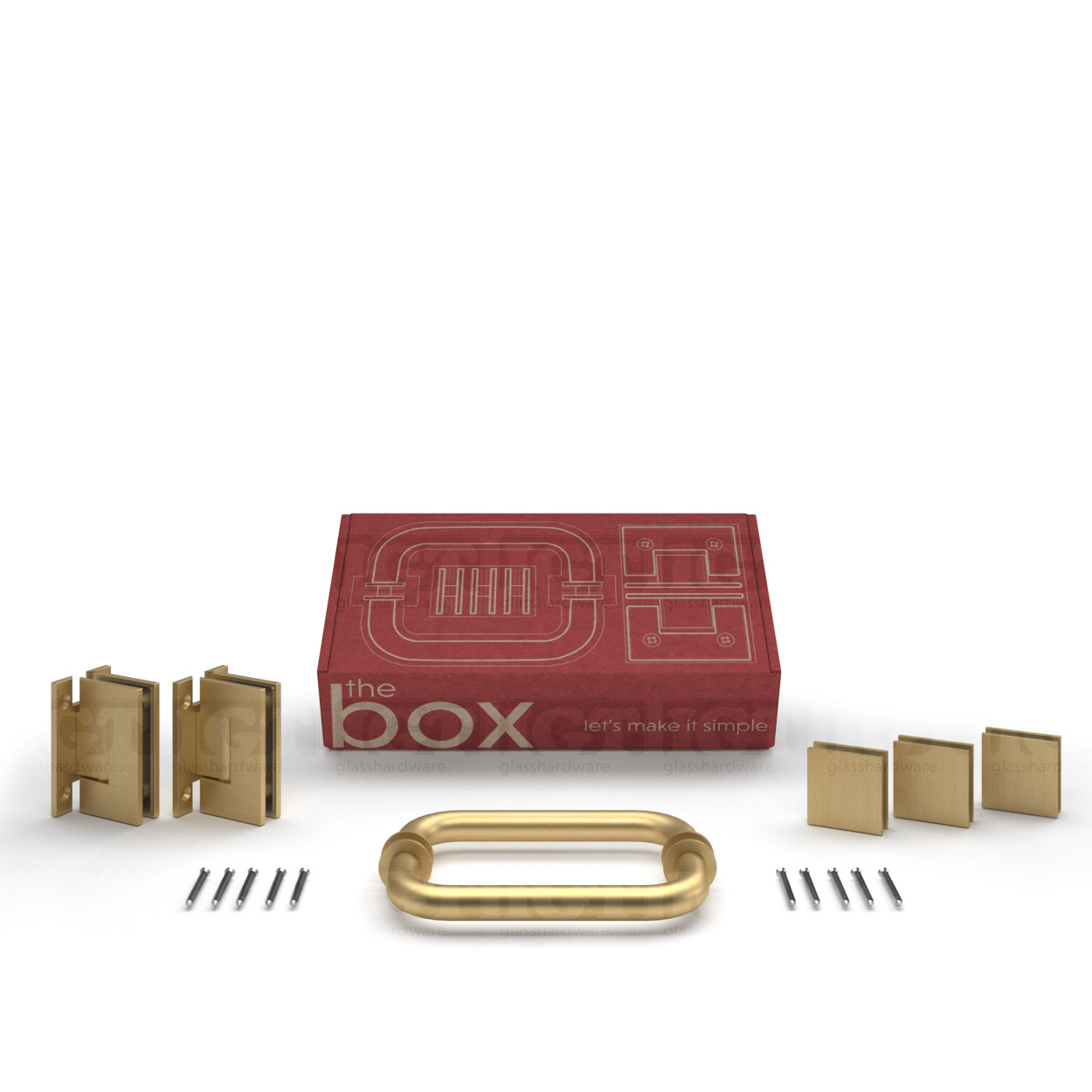 The Box®️ Heavy-Duty (“H” Back Hinge & 8″ Round Pull)  - Gold Brushed