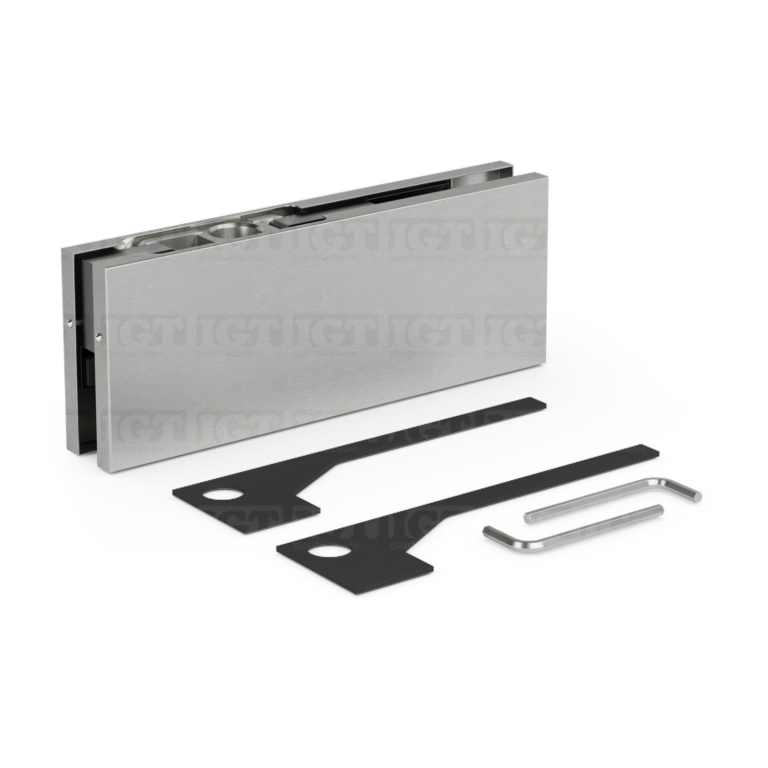 IGT Top Door Patch Fitting (Oversized) - Brushed Stainless - Image 2