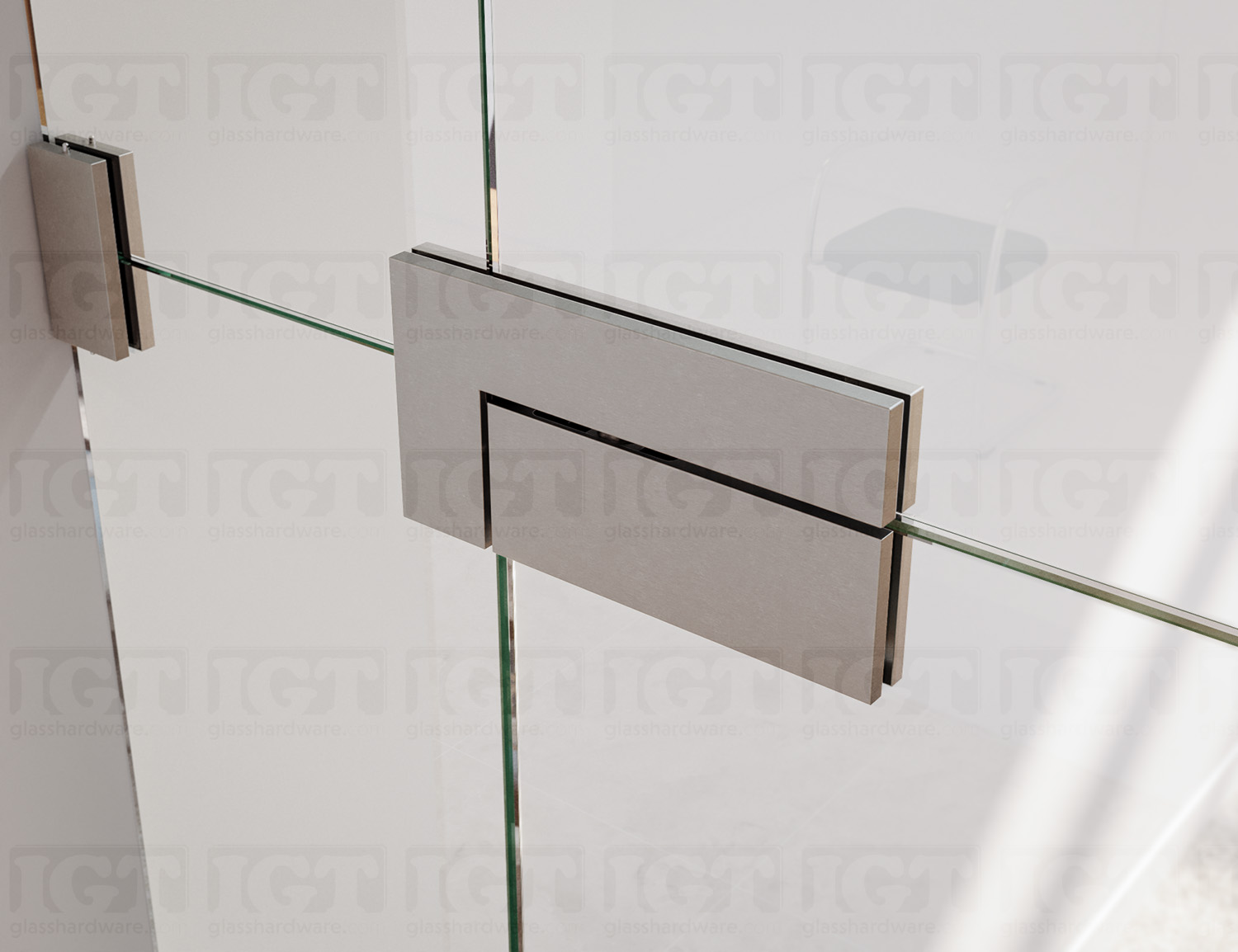 IGT Top Door Patch Fitting (Oversized) - Brushed Stainless - Image 5
