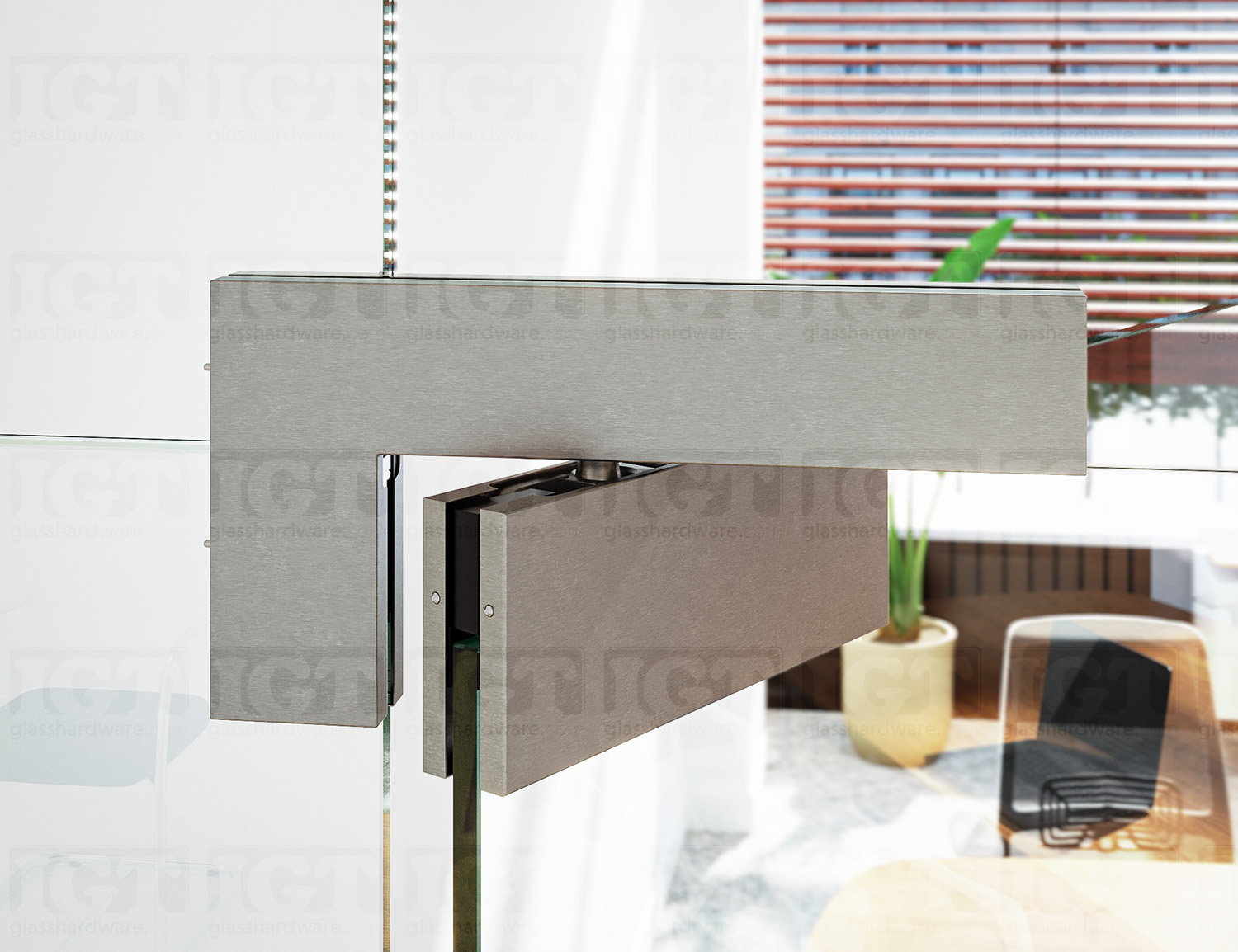 IGT Top Door Patch Fitting (Oversized) - Brushed Stainless - Image 6