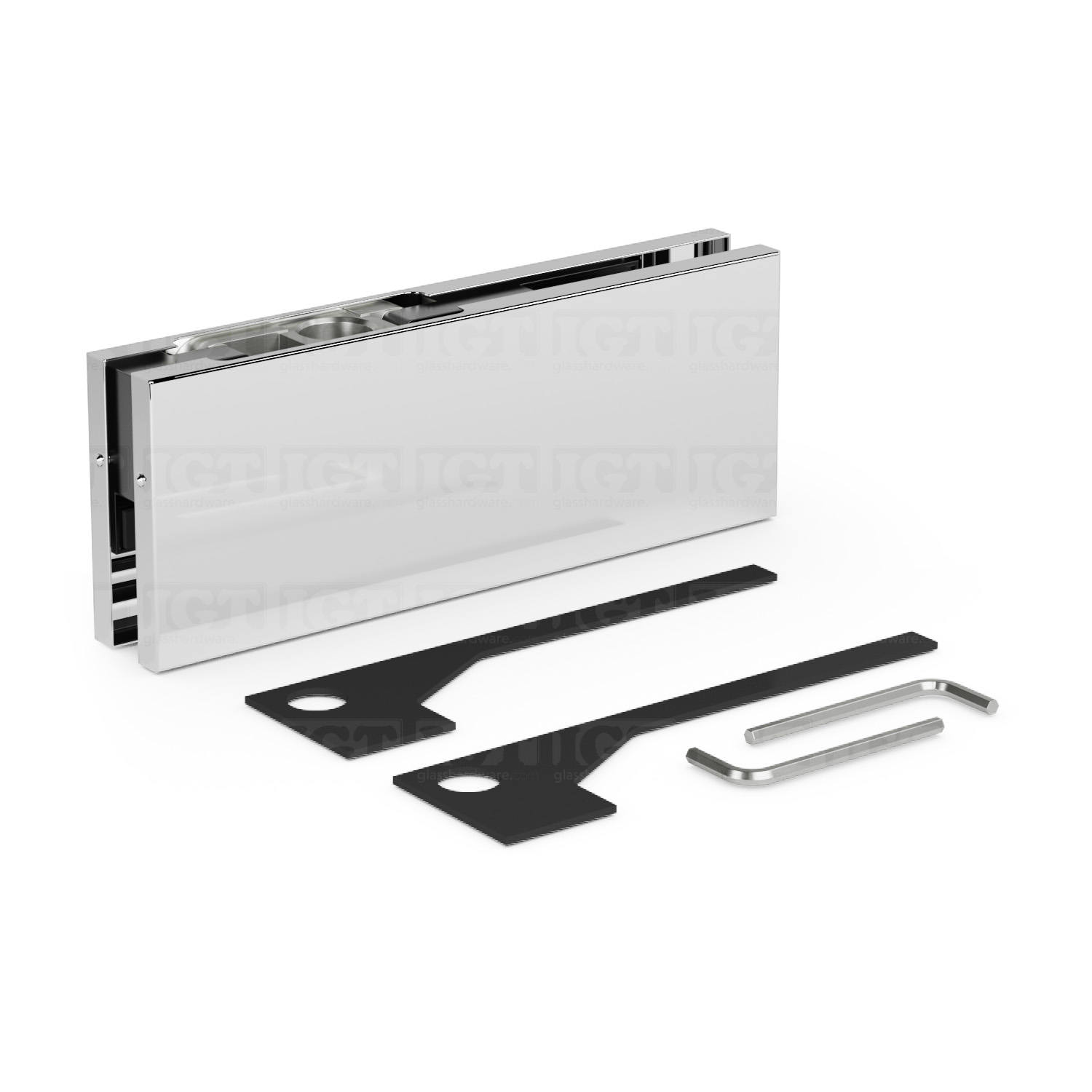IGT Top Door Patch Fitting (Oversized) - Polished Stainless - Image 2