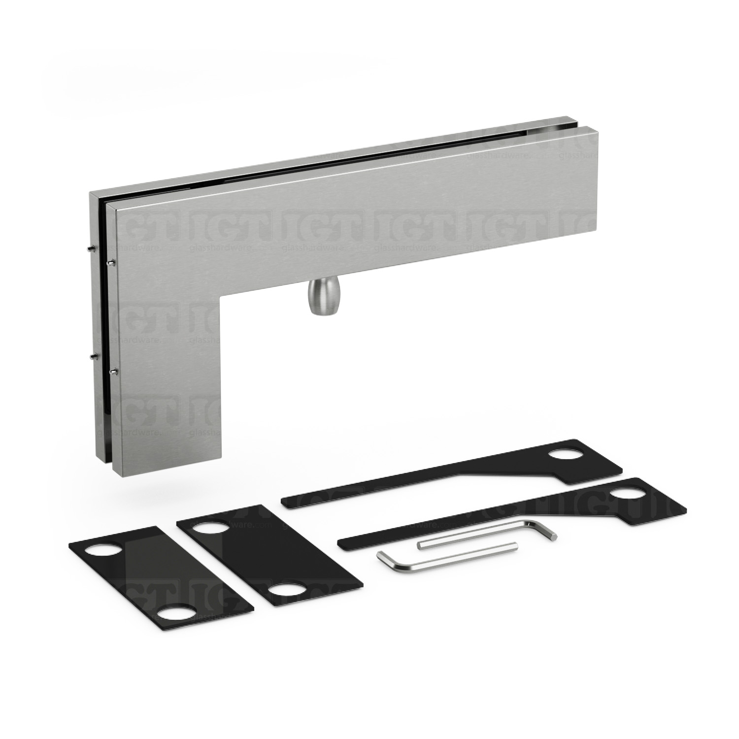 Oversized IGT Transom/Sidelite Patch Fitting - Brushed Stainless - Image 2