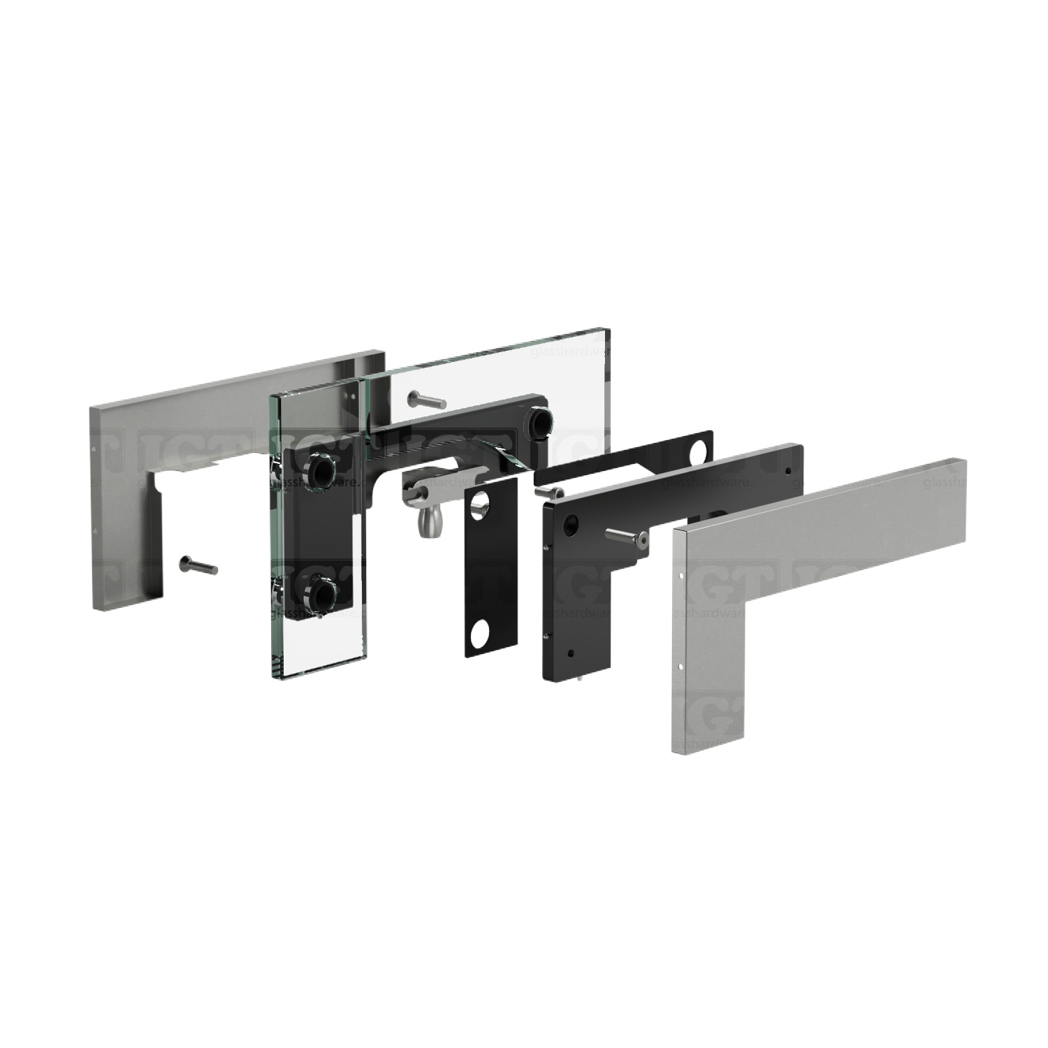 Oversized IGT Transom/Sidelite Patch Fitting - Brushed Stainless - Image 7