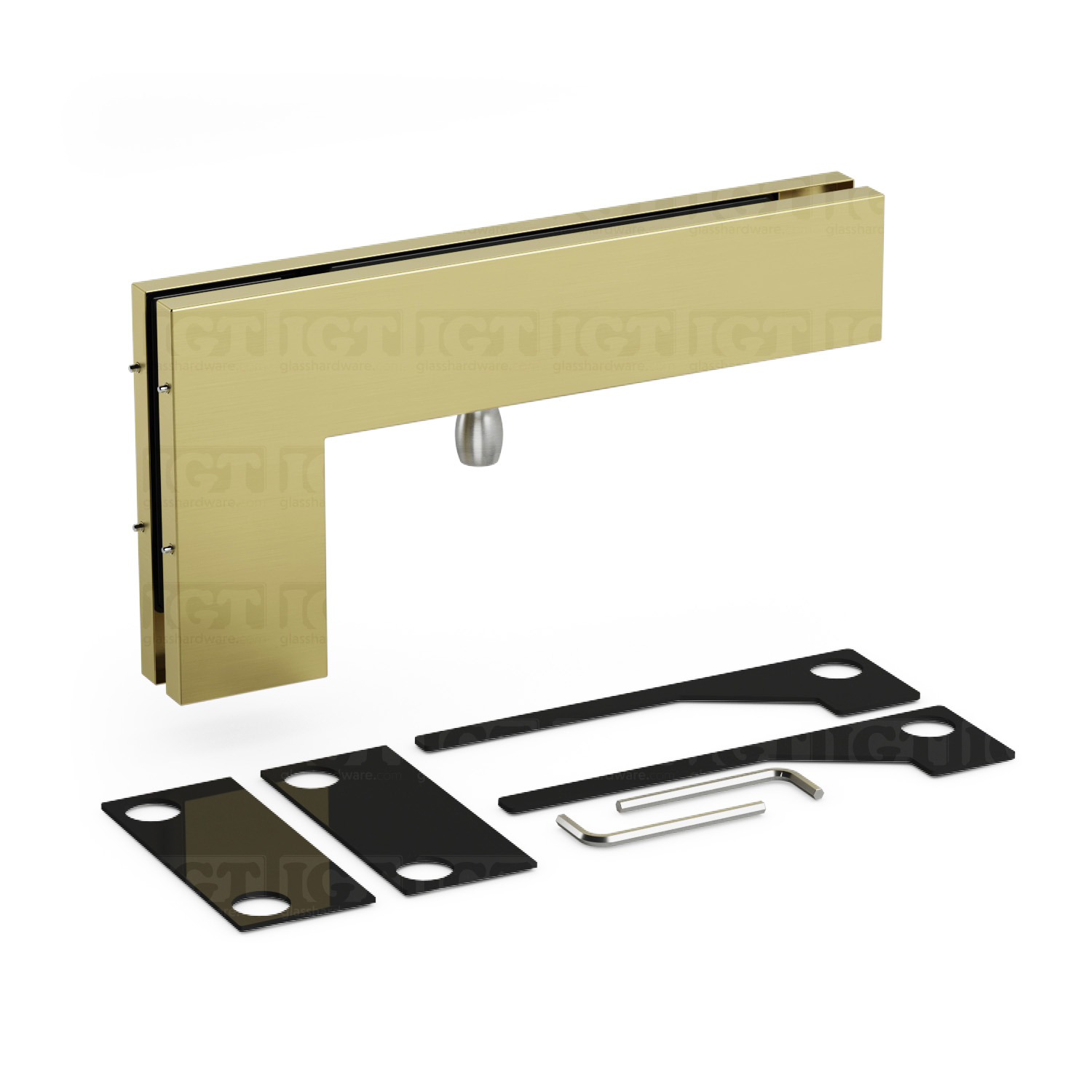 Oversized IGT Transom/Sidelite Patch Fitting - Gold Brushed - Image 2