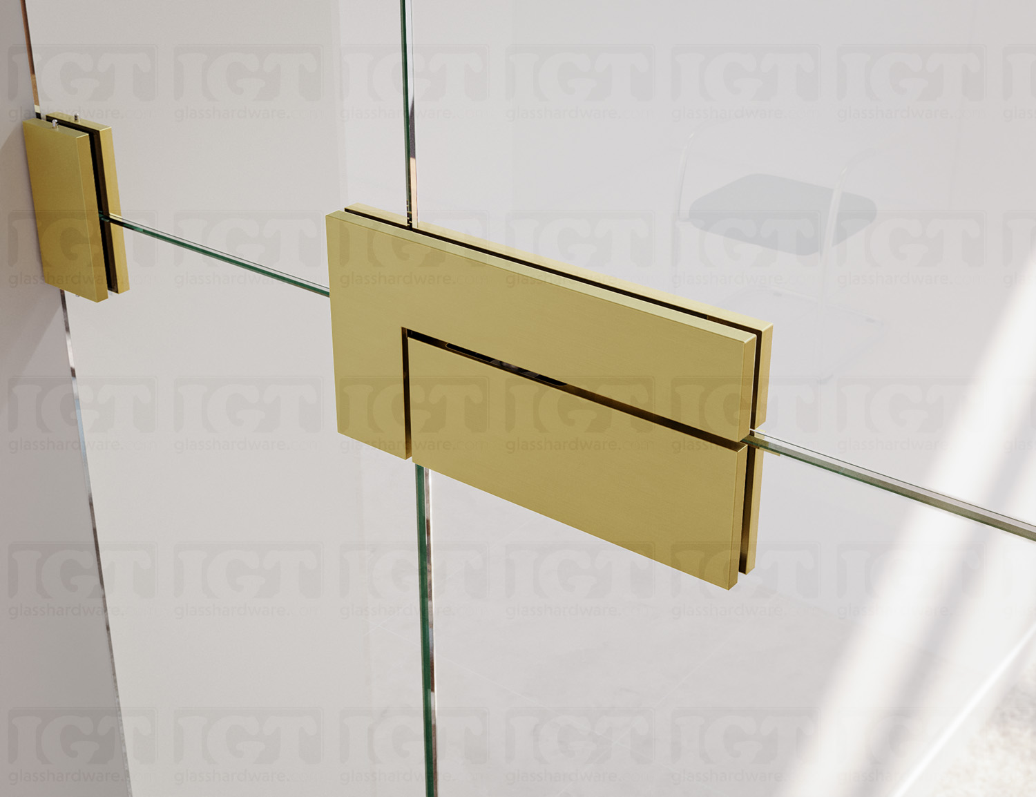Oversized IGT Transom/Sidelite Patch Fitting - Gold Brushed - Image 5