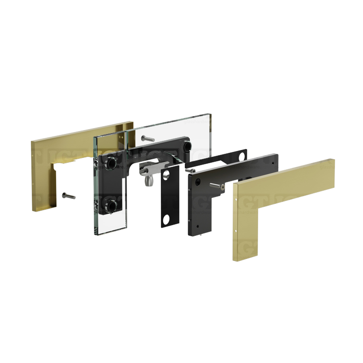 Oversized IGT Transom/Sidelite Patch Fitting - Gold Brushed - Image 7