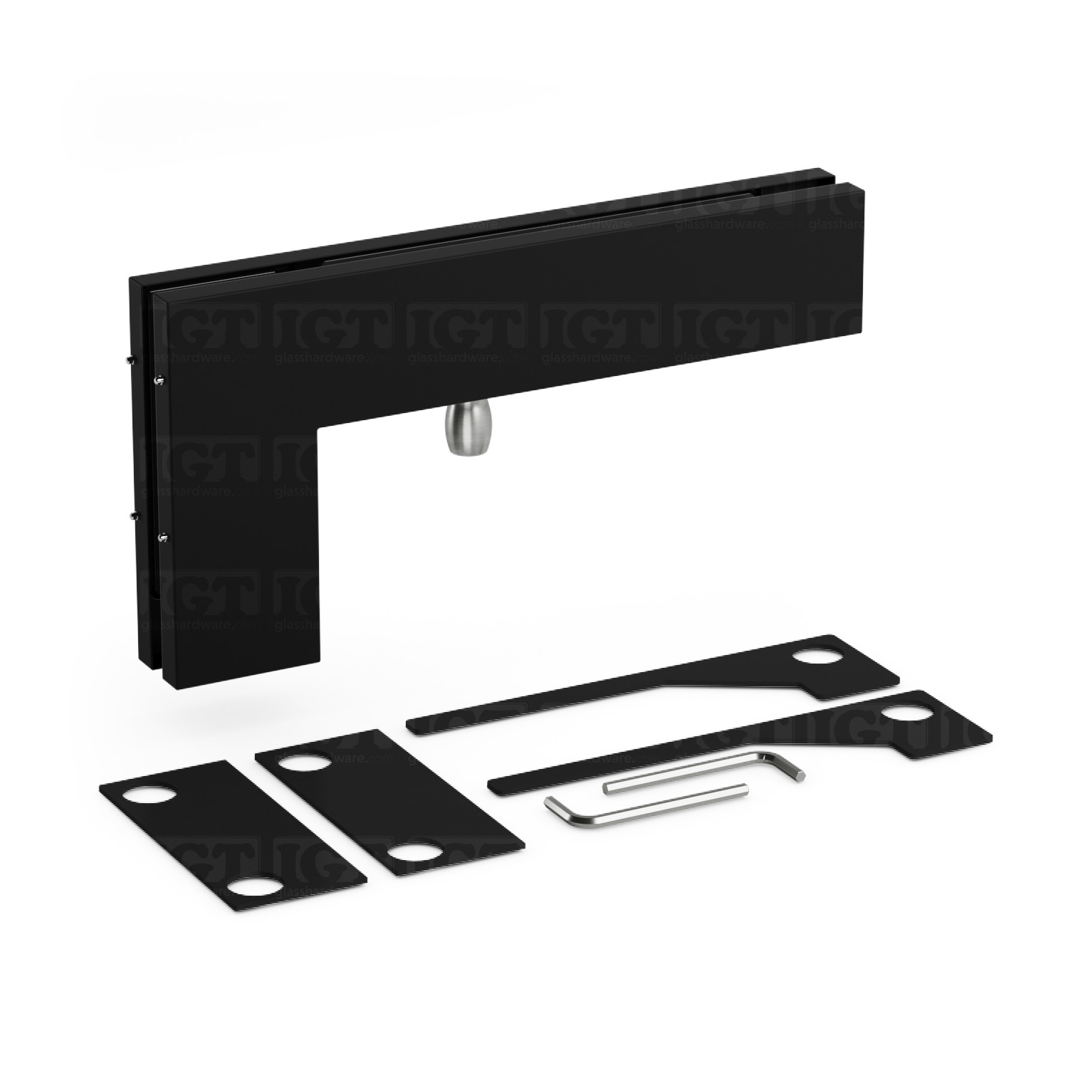 Oversized IGT Transom/Sidelite Patch Fitting - Matte Black - Image 2