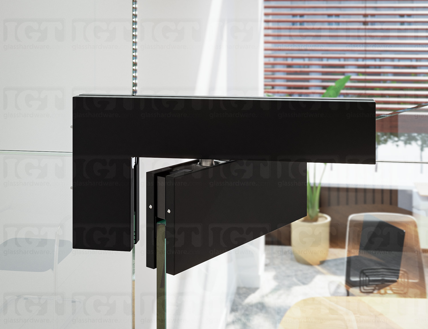 Oversized IGT Transom/Sidelite Patch Fitting - Matte Black - Image 6