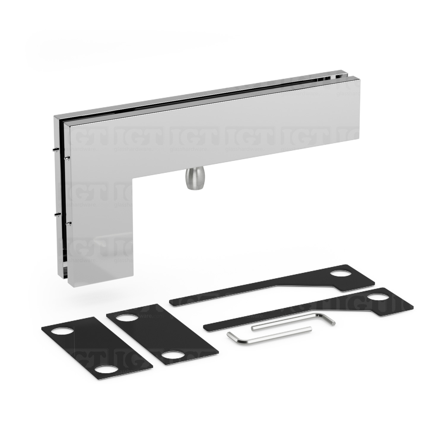 Oversized IGT Transom/Sidelite Patch Fitting - Polished Stainless - Image 2