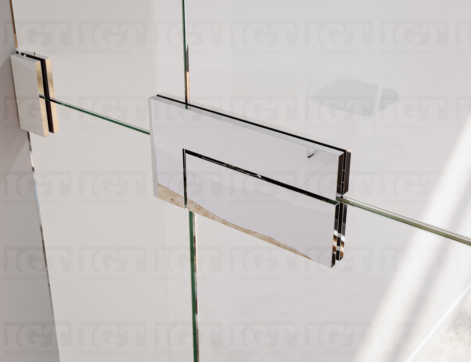Oversized IGT Transom/Sidelite Patch Fitting - Polished Stainless - Image 5