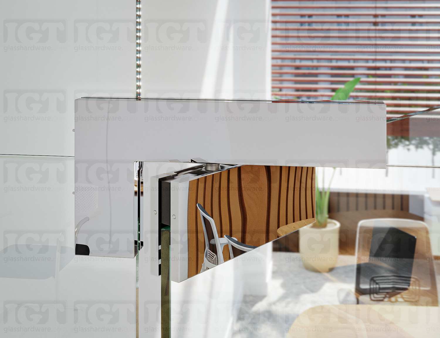 Oversized IGT Transom/Sidelite Patch Fitting - Polished Stainless - Image 6