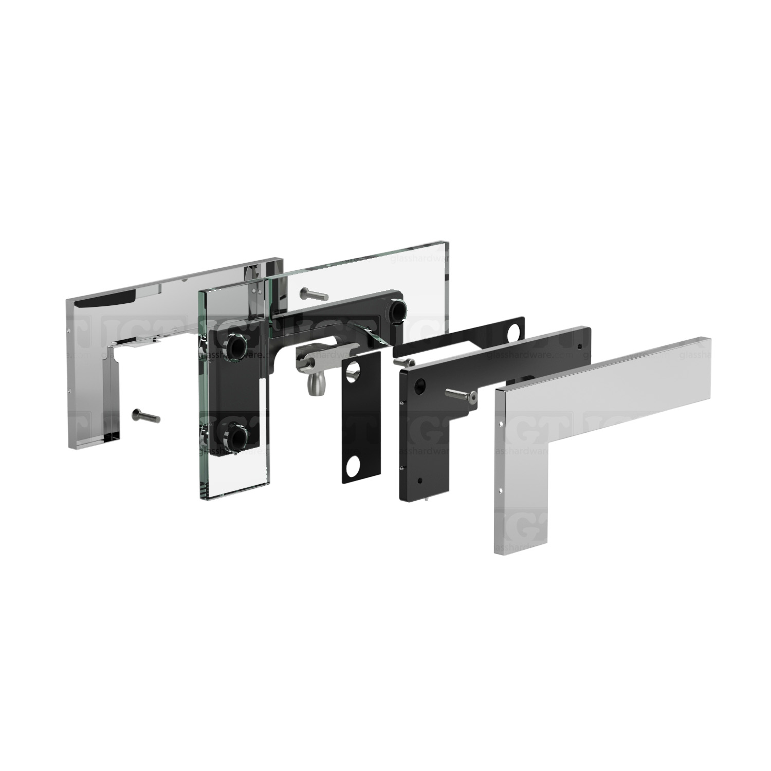 Oversized IGT Transom/Sidelite Patch Fitting - Polished Stainless - Image 7